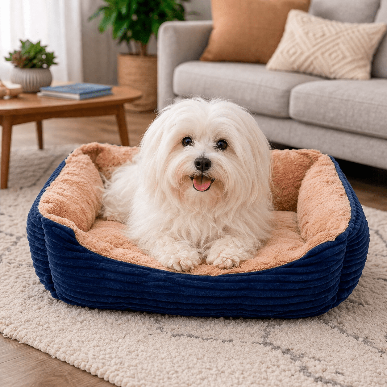 Panier chien coloris bleu
