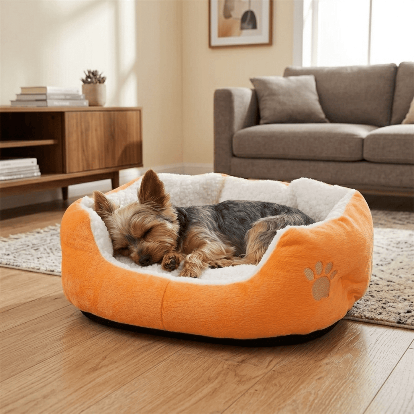 Panier petit chien coloris orange