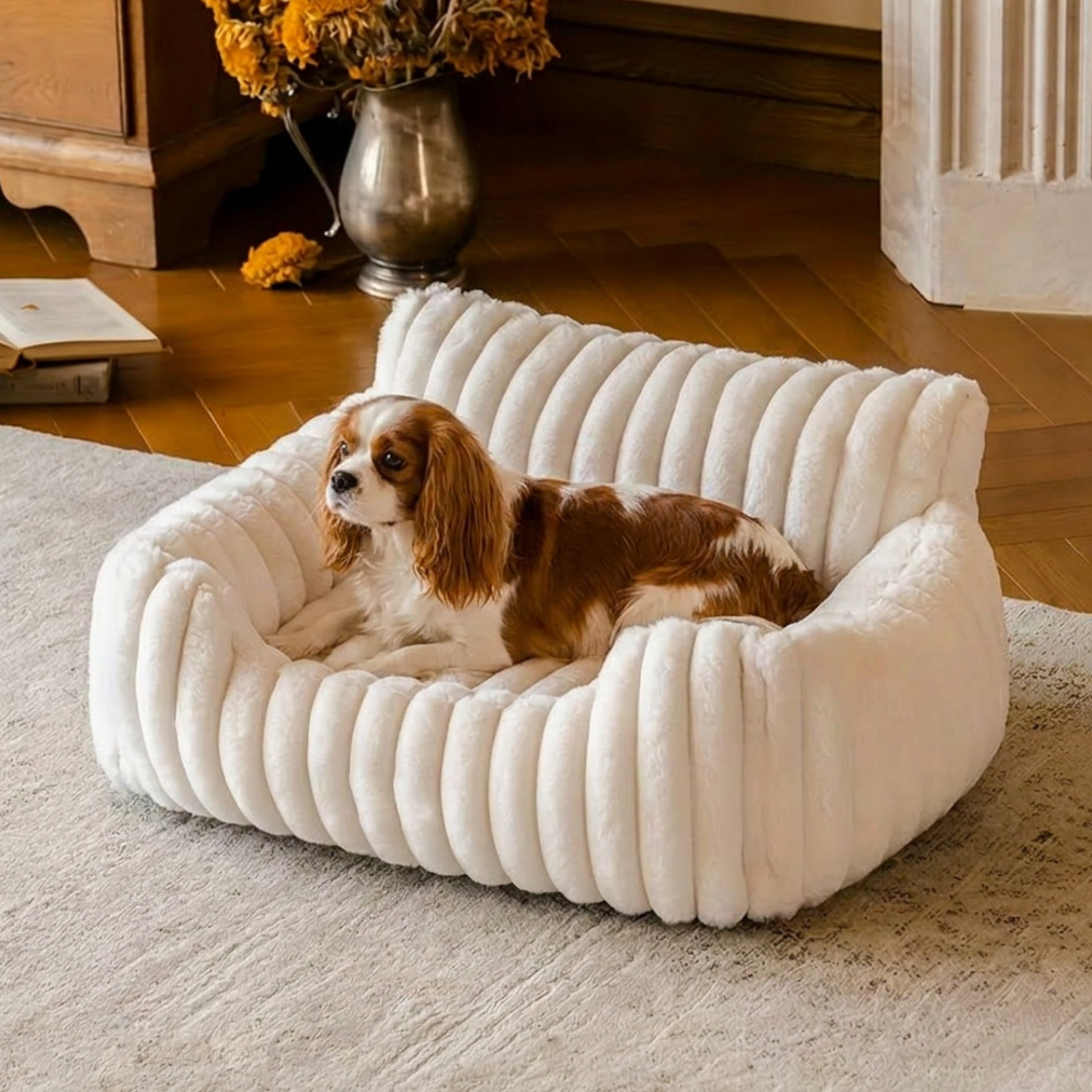 Canapé pour chien avec un cavalier king charles