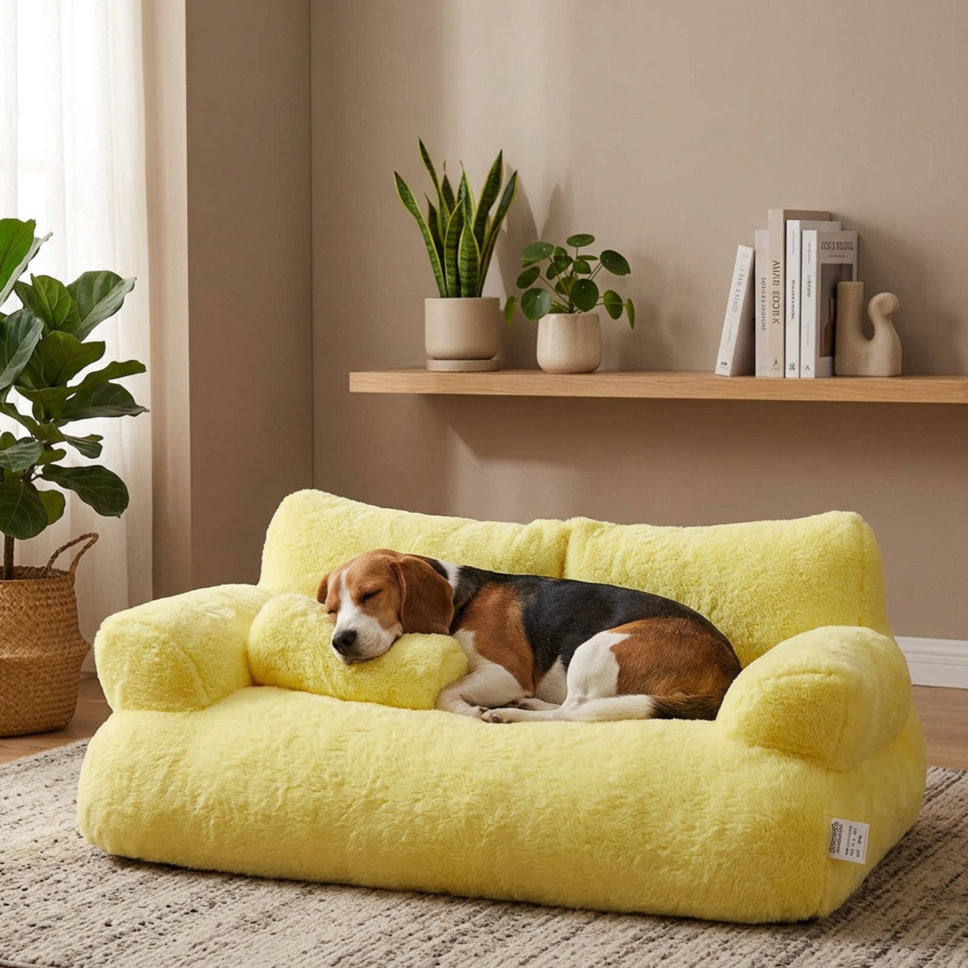 Canapé pour chien version jaune
