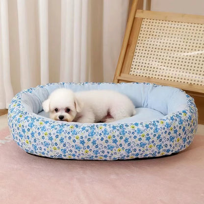 coussin chien confort optimal bleu