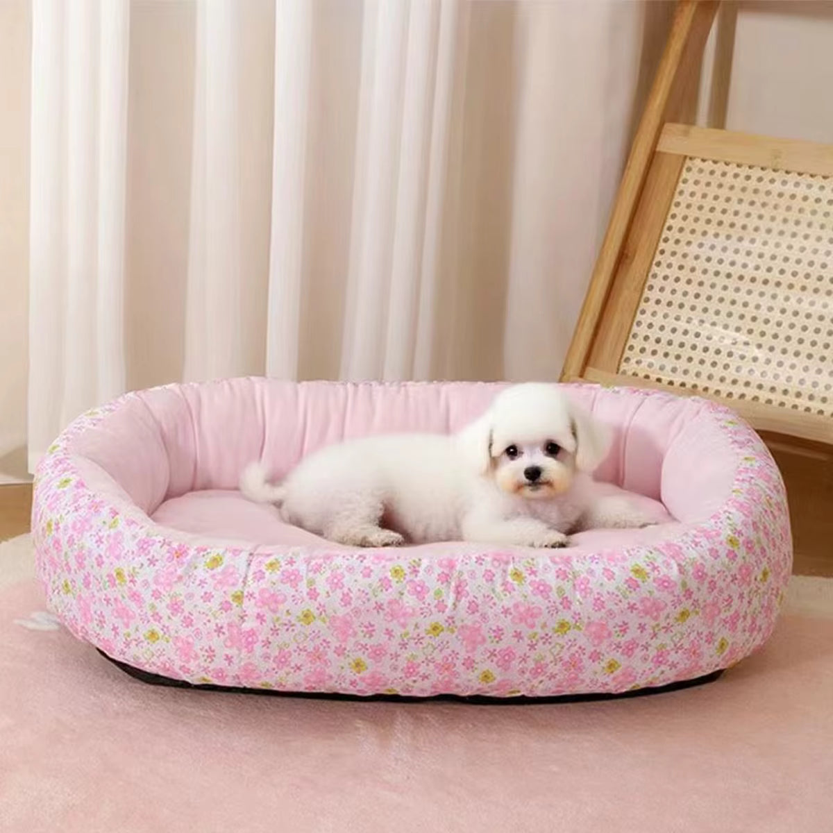 coussin chien confort optimal rose