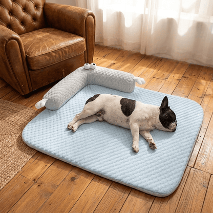 Coussin chien avec bouledogue qui dort