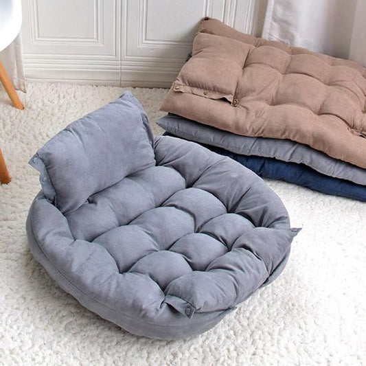 Coussin chien Ultra confortable tissu gris 