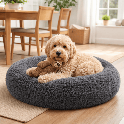 coussin pour chien Ultra Doux Peluche bleu