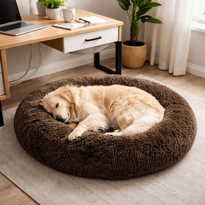 coussin pour chien Ultra Doux Peluche marron foncé