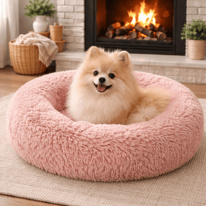 coussin pour chien Ultra Doux Peluche rose