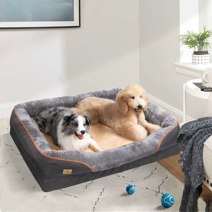 Lit pour chien avec caniche et berger Australien