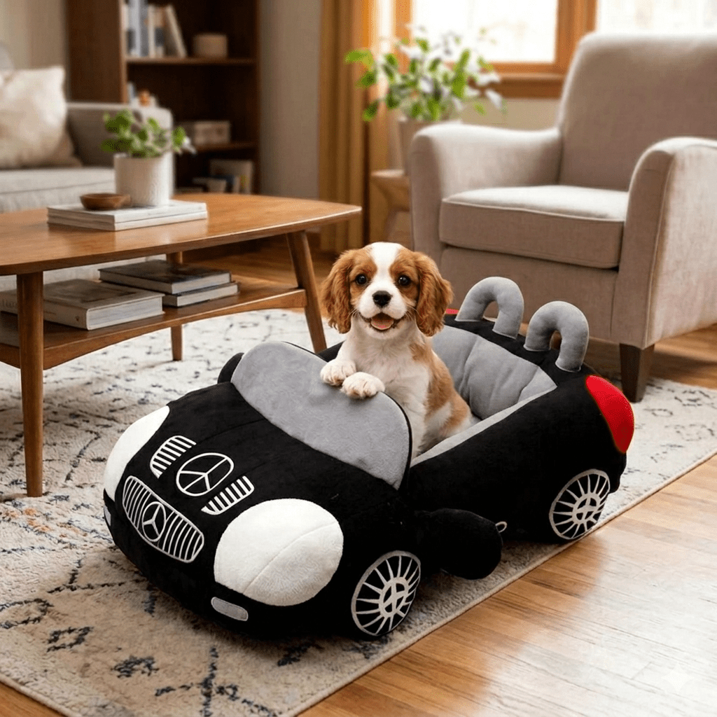 Lit pour chien en forme de voiture confortable et original - Royal Toutou