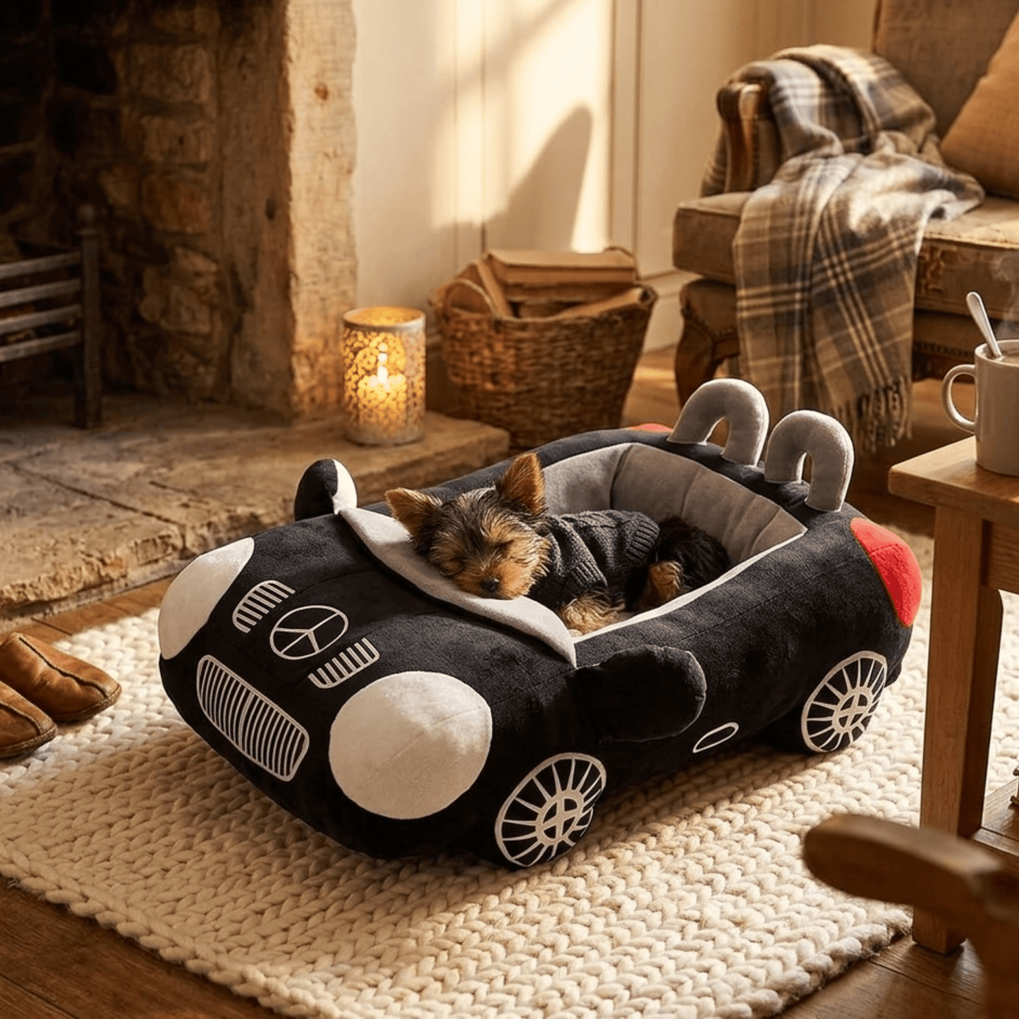 Lit pour chien en forme de voiture confortable et original - Royal Toutou