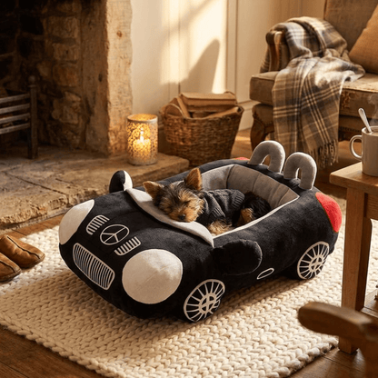 Lit pour chien en forme de voiture confortable et original - Royal Toutou