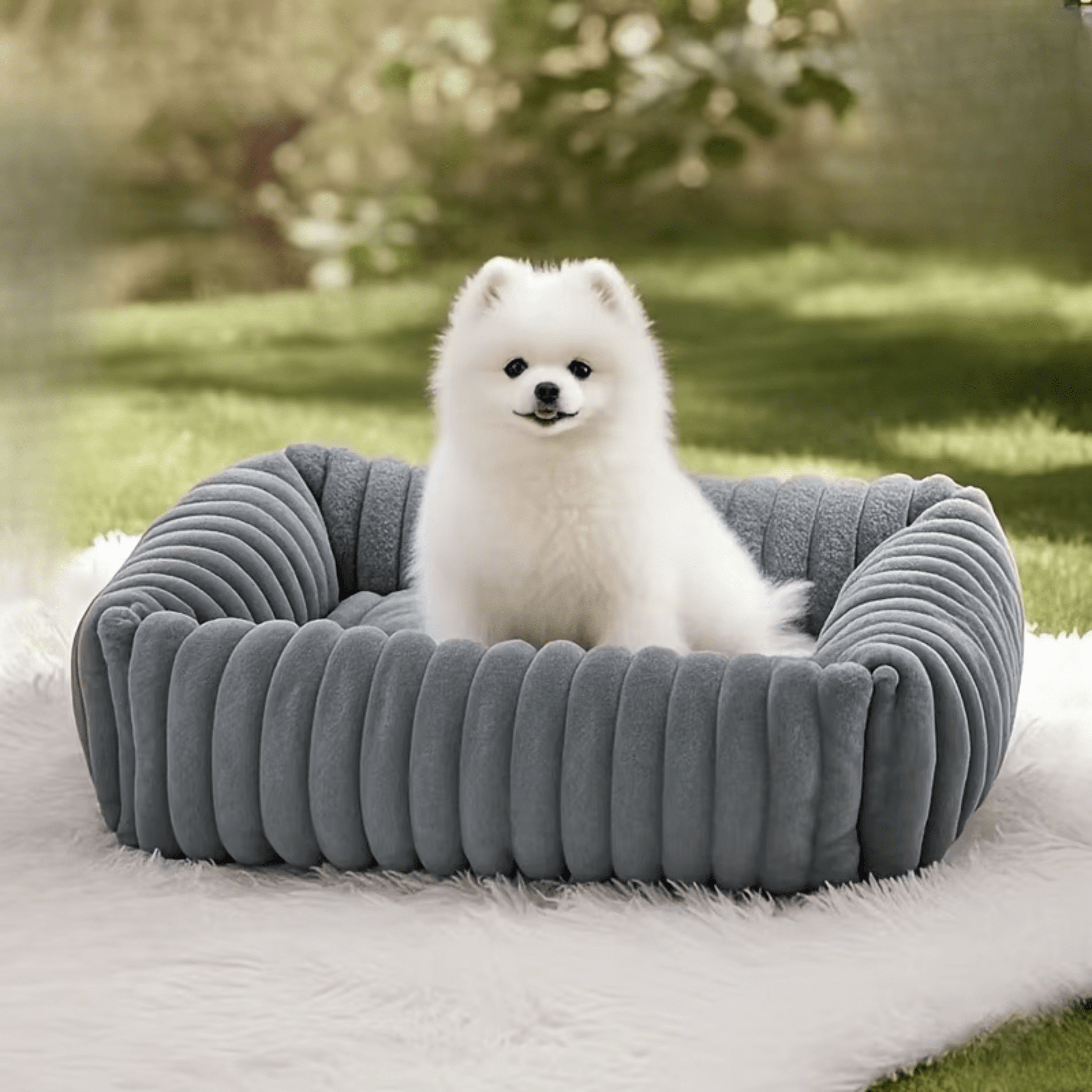 Panier  chien gris