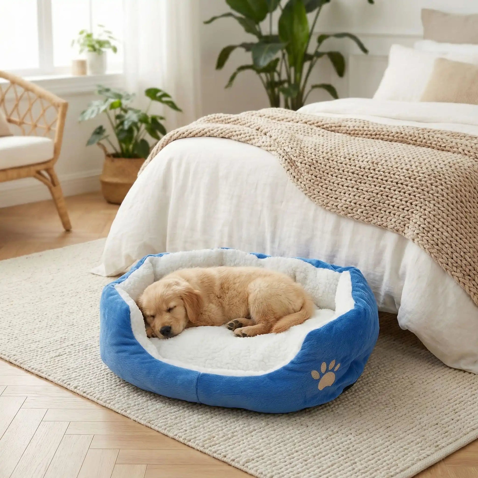 Panier petit chien coloris bleu