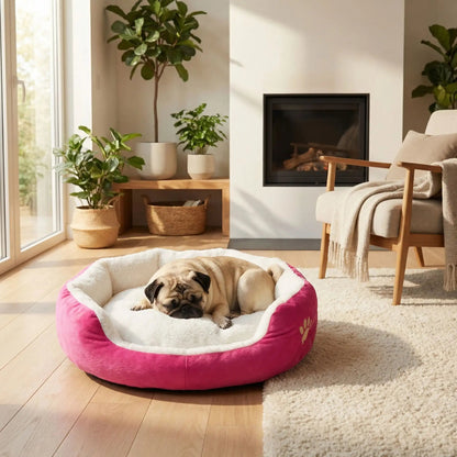 Panier petit chien coloris rose
