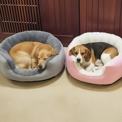 Panier pour chien avec beagle et labrador